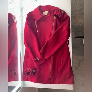 Michael Kors Red Wool Coat 12